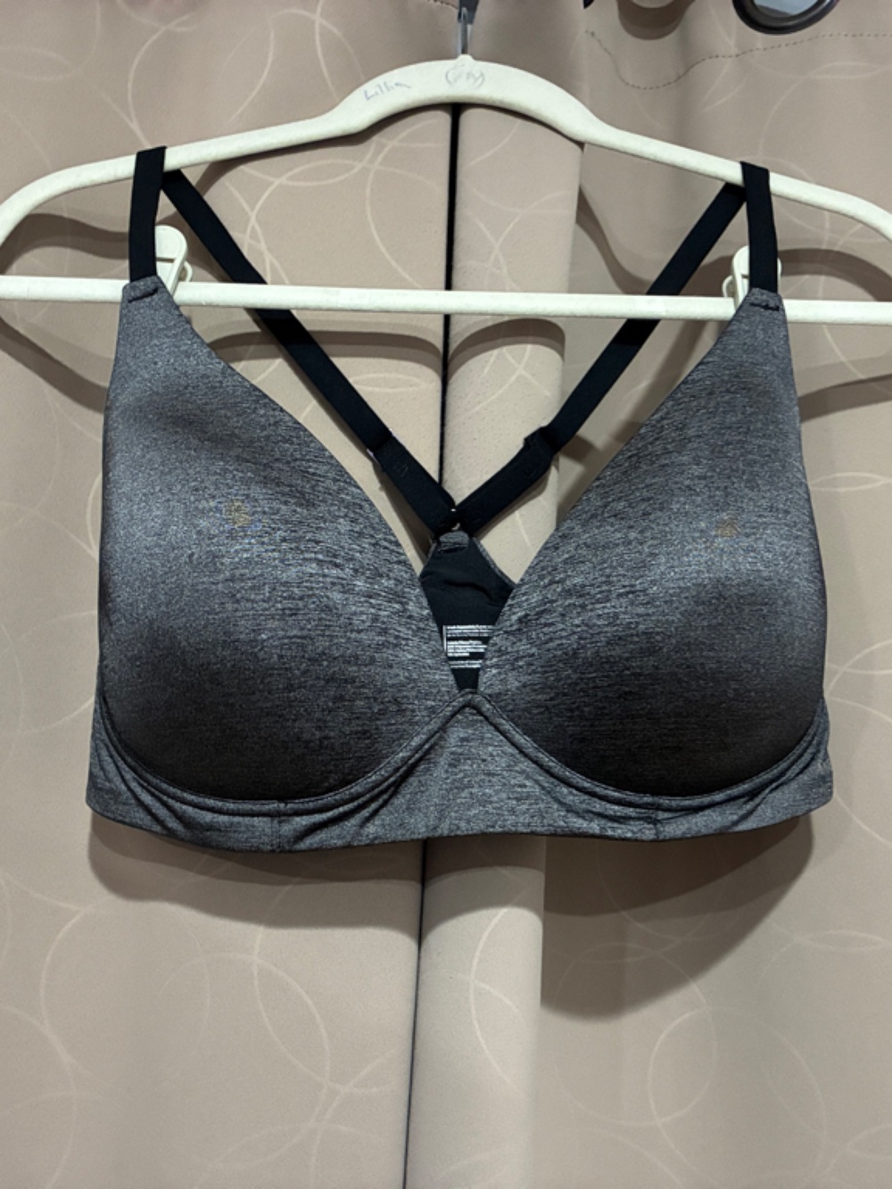 Adore Me Charcoal Gray Wireless T-Shirt Bra with Racerback Straps